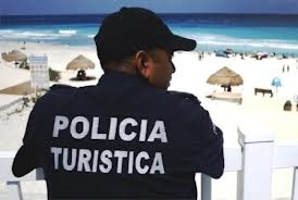 tourism police agent looking at beach